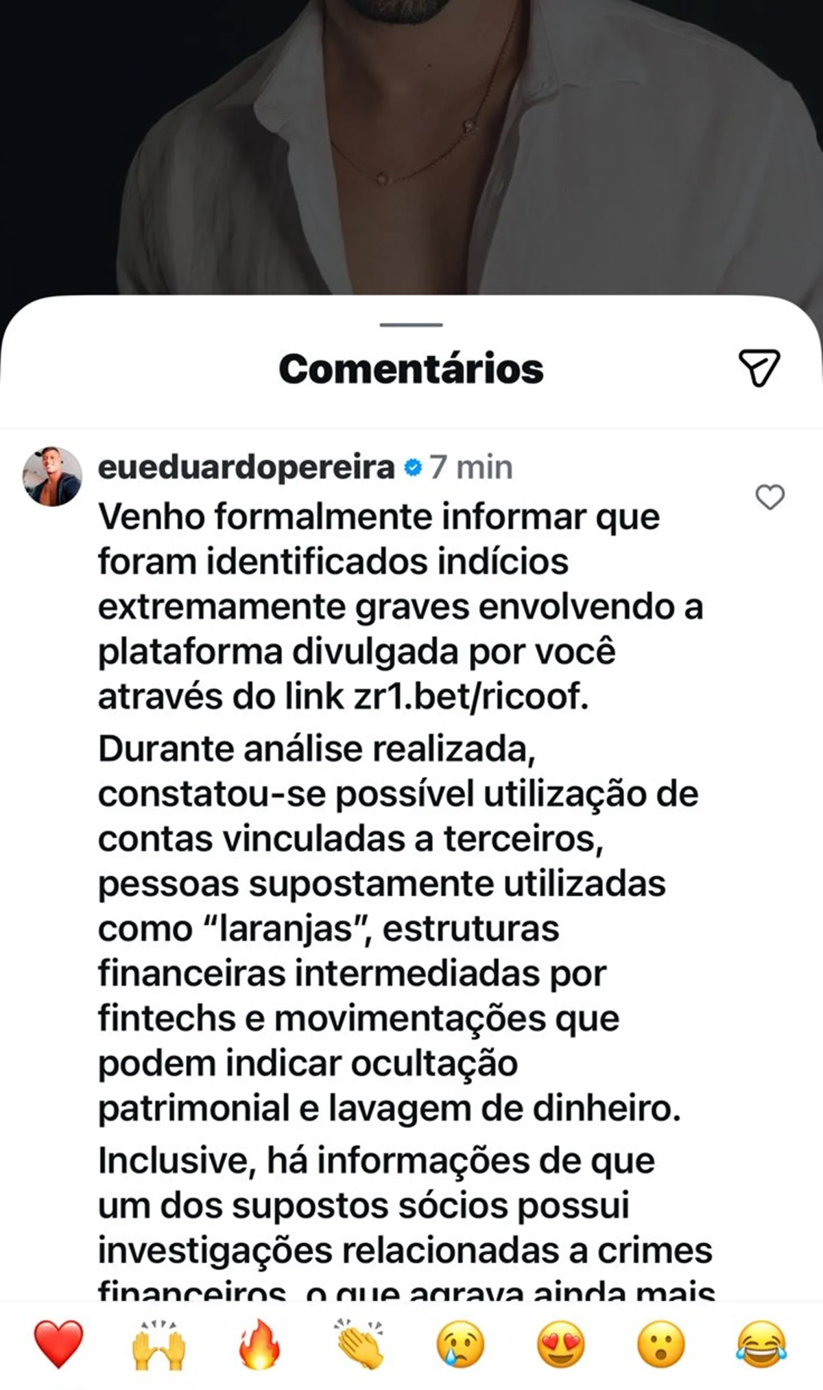 Rico Melquiades recebe notificação extrajudicial após divulgar plataforma de apostas 47 image