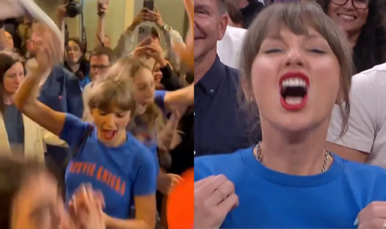 Taylor Swift rouba a cena em vitória do Knicks e viraliza nas redes sociais 47 Taylor Swift viraliza ao comemorar vitória do Knicks sobre os Spurs na NBA