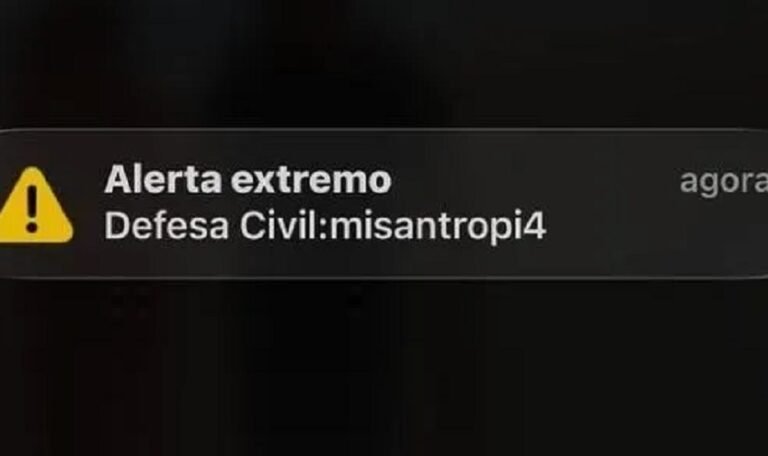 Alerta falso enviado a celulares cita “misantropia” e leva Defesa Civil a suspender sistema 47 misantropia