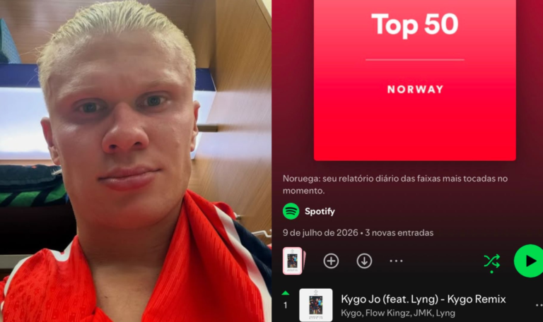 Hitmaker! Música gravada por Haaland na adolescência chega ao topo do Spotify 50 Erling Haaland spotify