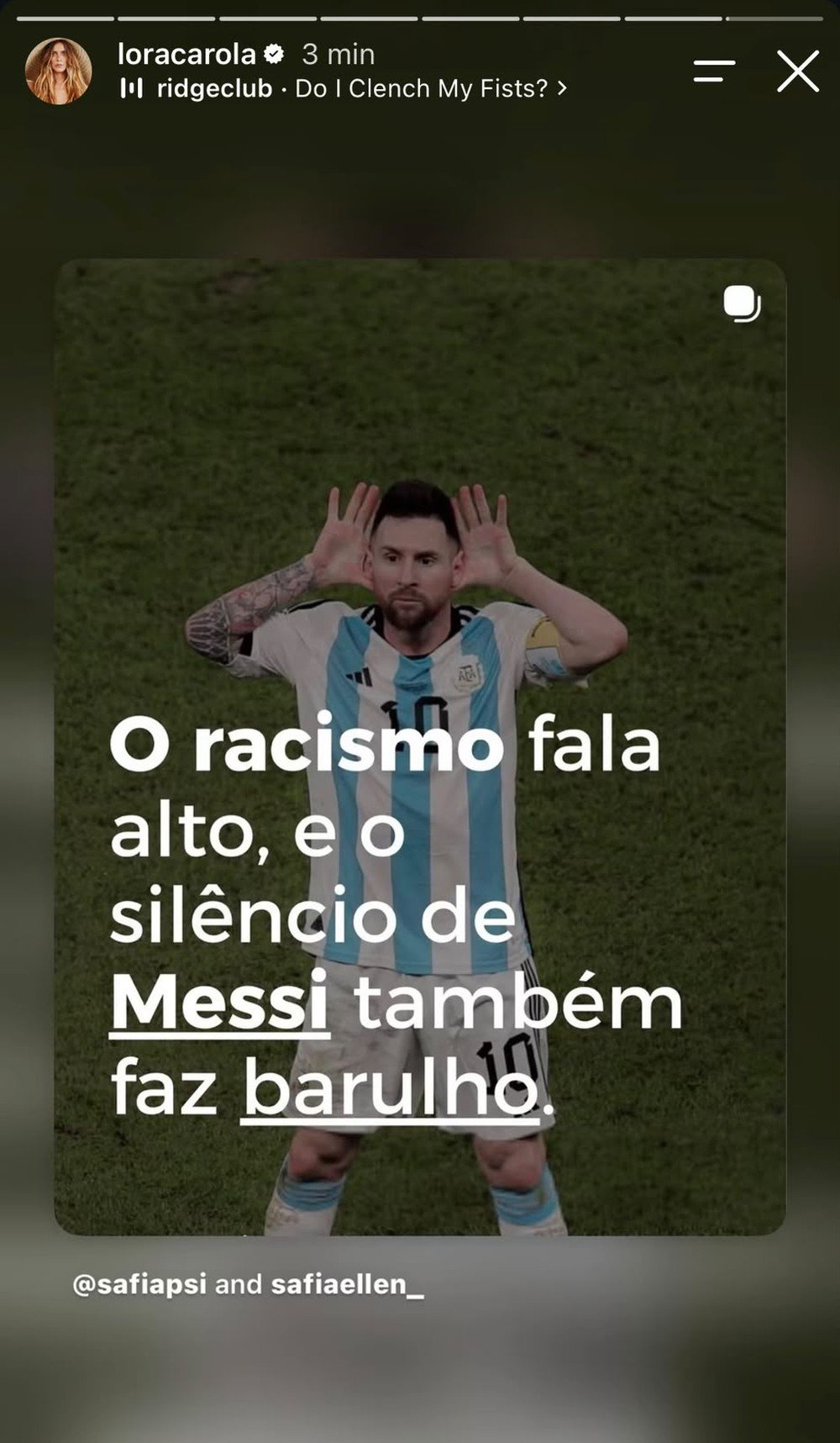 Após polêmica por torcida à Argentina, Carolina Dieckmann faz post sobre racismo 48 whatsapp image 2026 07 16 at 12.36.25