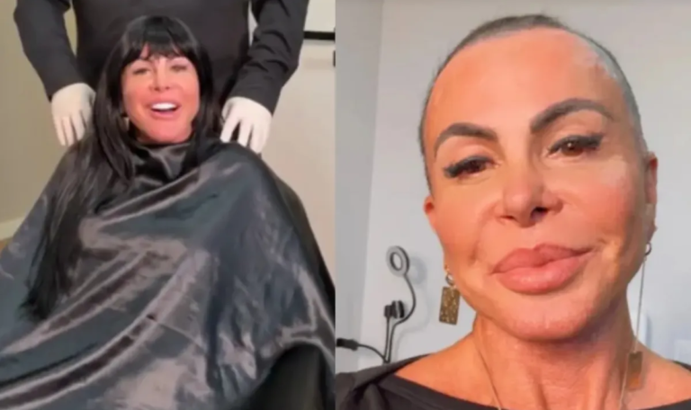 gretchen raspa cabelo ao vivo