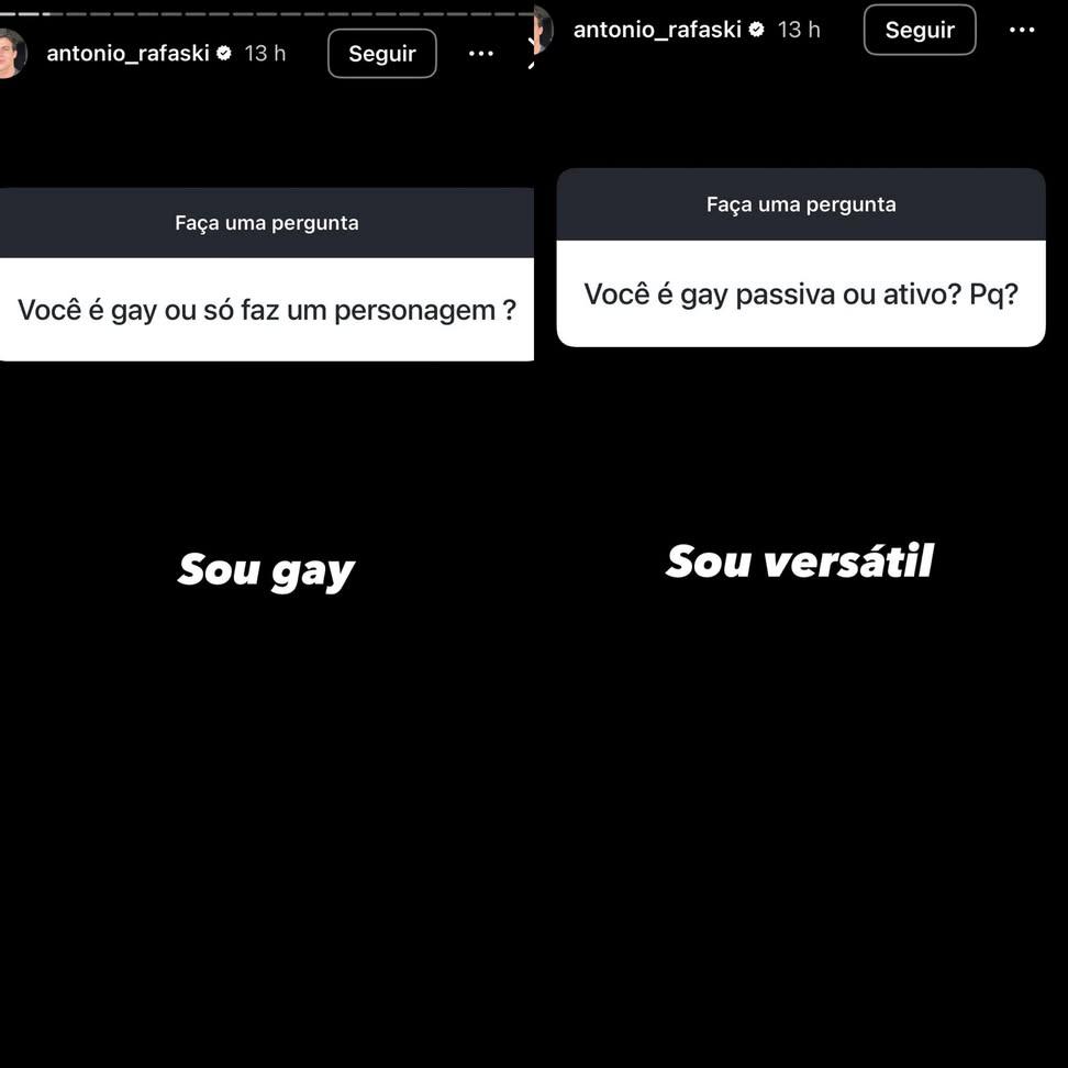Antonio Rafaski revela ser gay e versátil ao responder perguntas de seguidores