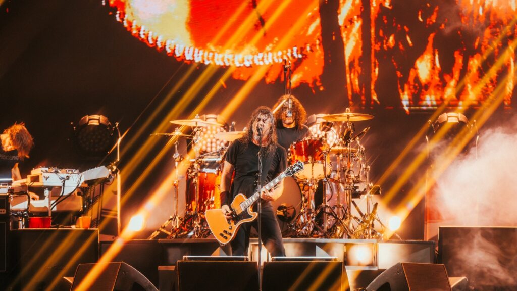 Foo Fighters se apresenta no Palco Mundo durante o primeiro dia do Rock in Rio 2026, em 4 de setembro - Foto: Diego Padilha
