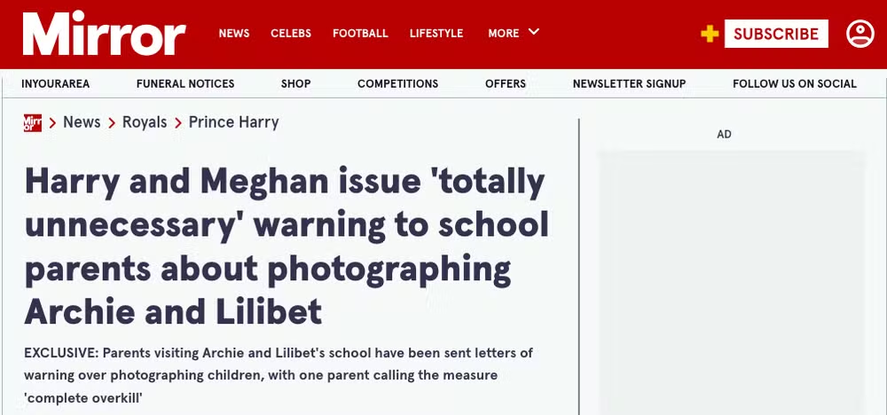 Harry e Meghan são criticados por alerta sobre fotos dos filhos na escola: “Totalmente desnecessário” 46 Harry e Meghan são criticados por alerta sobre fotos dos filhos na escola: “Totalmente desnecessário”