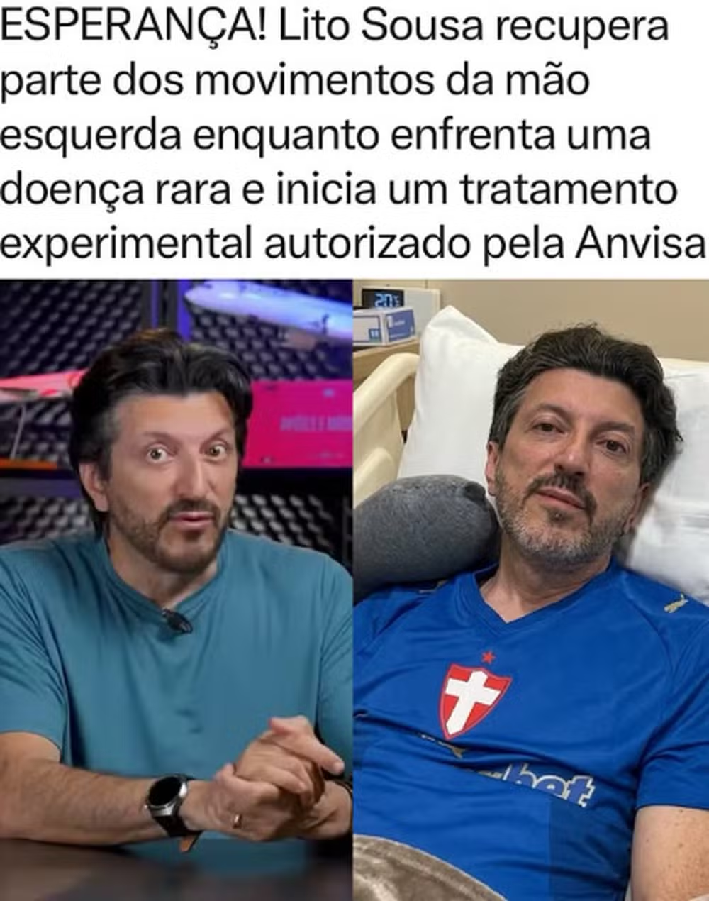 Esposa de Lito Sousa desmente recuperação dos movimentos da mão após tratamento experimental 46 Esposa de Lito Sousa desmente recuperação dos movimentos da mão após tratamento experimental