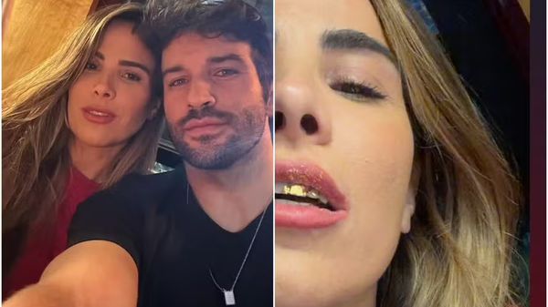 Wanessa Camargo exibe ‘dente de ouro’ durante jantar romântico e namorado brinca