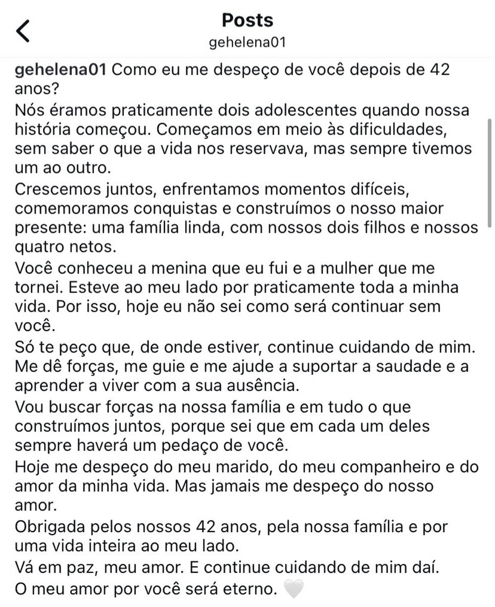 Viúva de Rick se manifesta após morte do cantor: 'Jamais me despeço do nosso amor' 46 Viúva de Rick se manifesta após morte do cantor: 'Jamais me despeço do nosso amor'