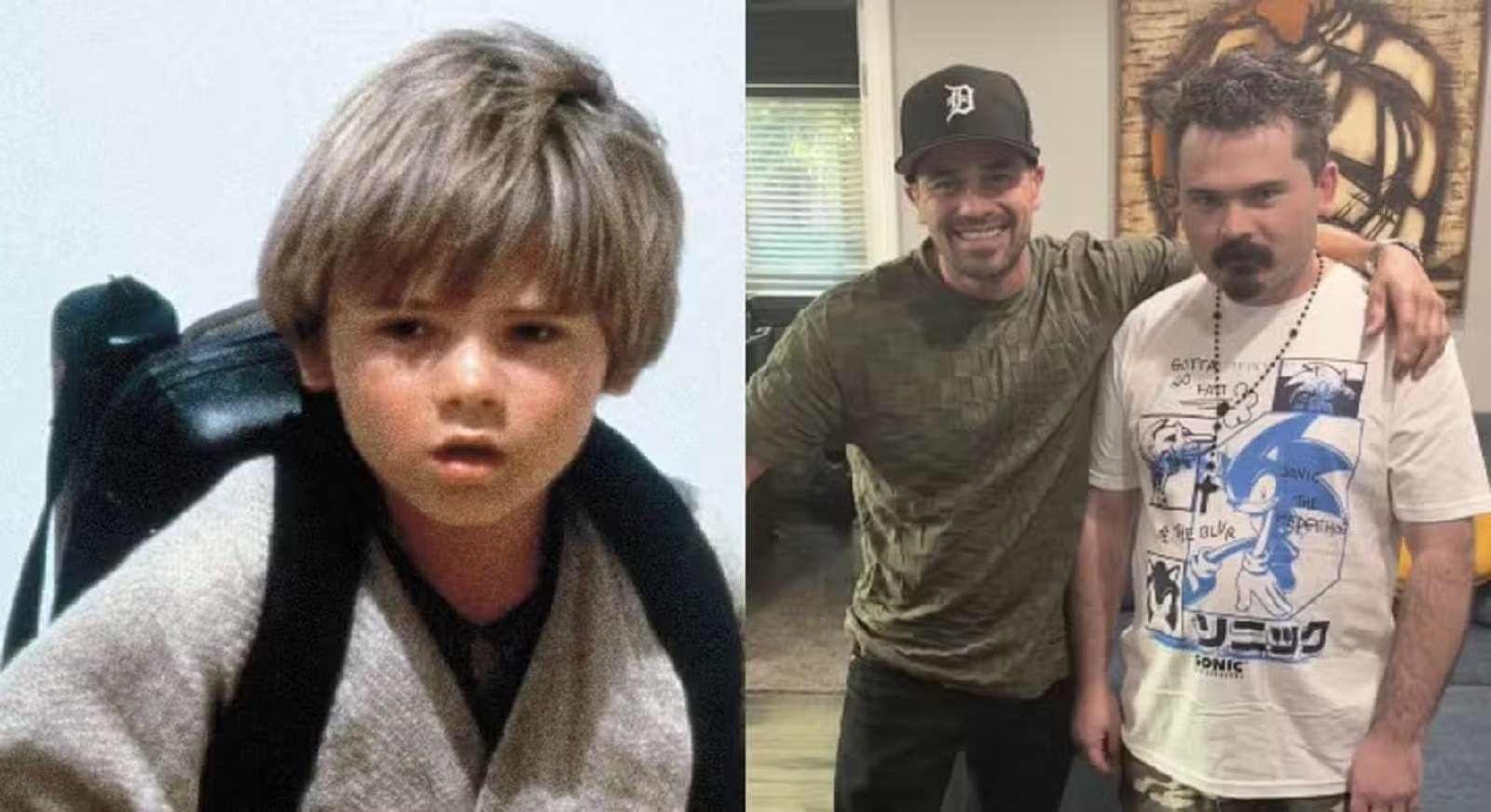 Jake Lloyd no set da franquia 'Star Wars'; o ex-astro mirim em foto recente — Foto: Reprodução