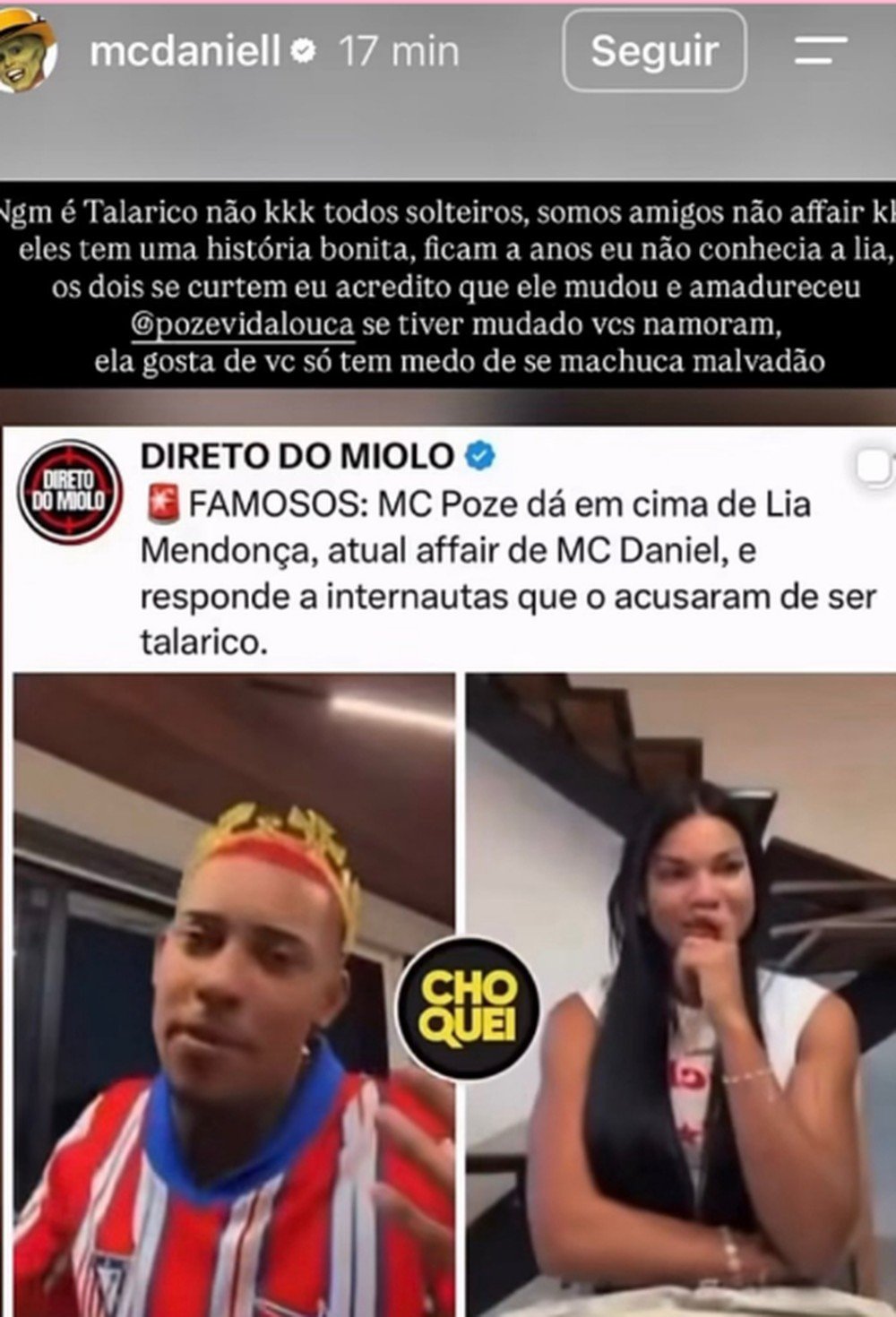MC Daniel anuncia fim de affair com Lia Mendonça e incentiva romance da influenciadora com MC Poze 48 MC Daniel anuncia fim de affair com Lia Mendonça e incentiva romance da influenciadora com MC Poze