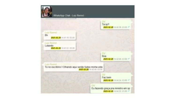 Mensagens no celular de Vorcaro citam “Kassio” e quarto reservado para ministro com "cinco meninas" 48 Mensagens no celular de Vorcaro citam “Kassio” e quarto reservado para ministro com "cinco meninas"