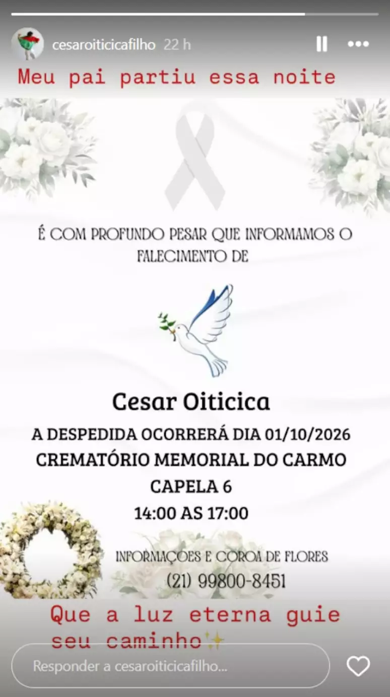 Morre César Oiticica, artista e irmão de Hélio Oiticica, aos 87 anos 46 Morre César Oiticica, artista e irmão de Hélio Oiticica, aos 87 anos