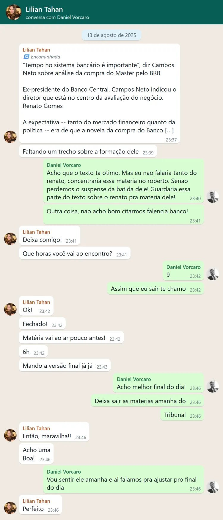 Mensagens revelam que Daniel Vorcaro interferia em reportagens do Metrópoles antes da publicação 48 Mensagens revelam que Daniel Vorcaro interferia em reportagens do Metrópoles antes da publicação