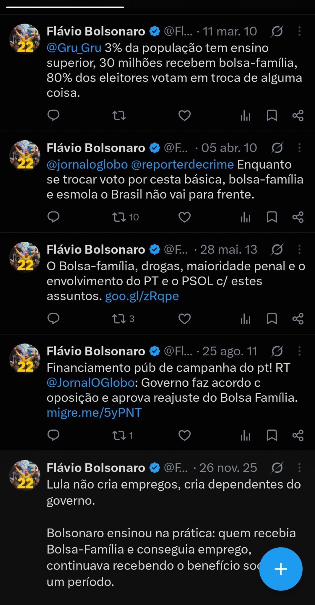 Flávio Bolsonaro apaga publicações antigas em que criticava o Bolsa Família