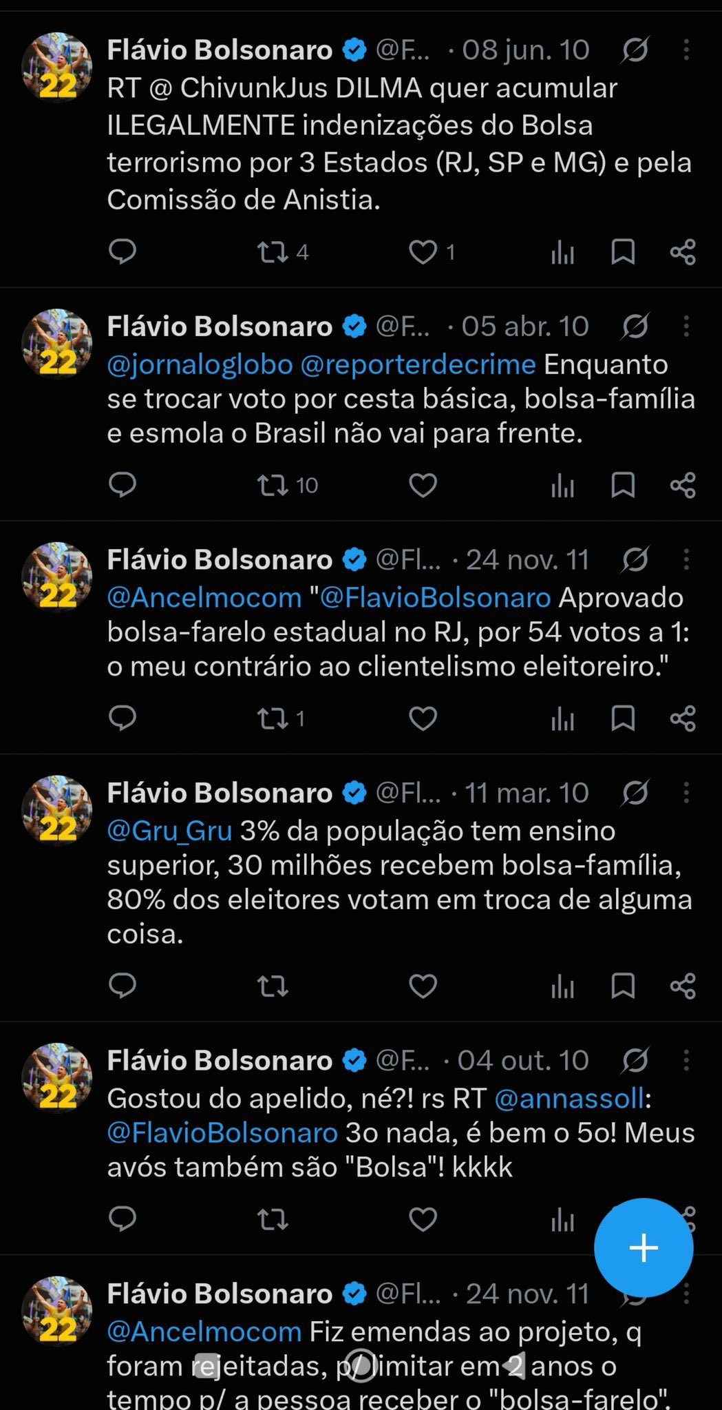 Flávio Bolsonaro apaga publicações antigas em que criticava o Bolsa Família
