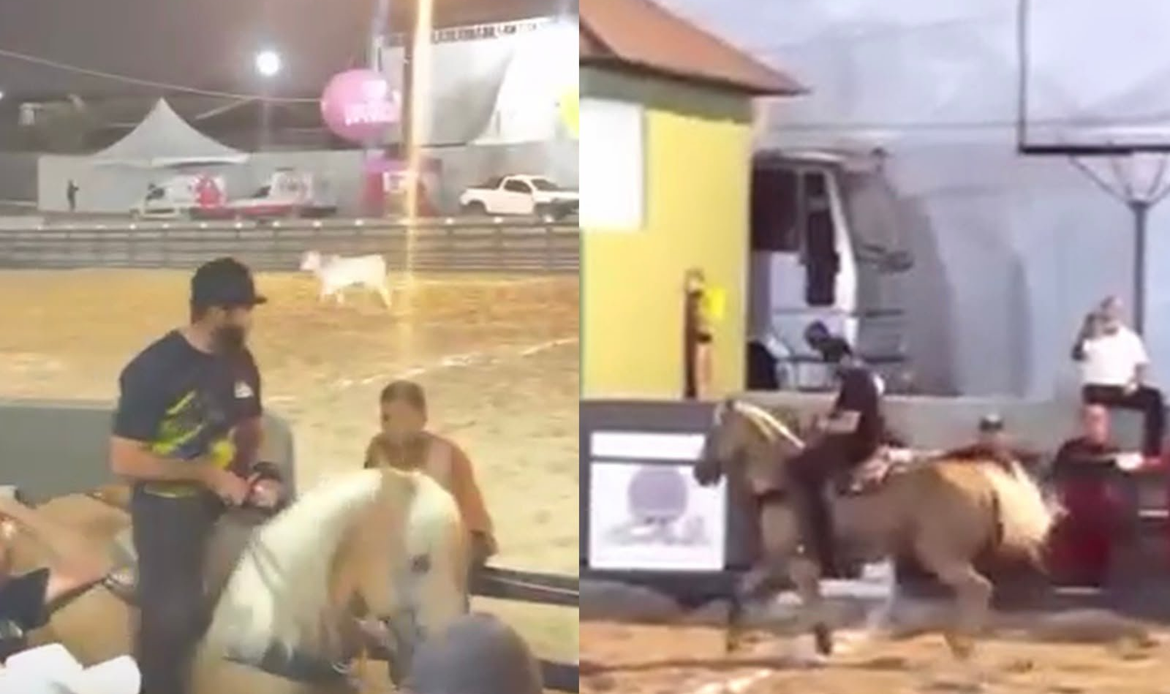 Cantor Henrique, da dupla com Juliano, sofre queda de cavalo durante vaquejada em Pernambuco 46 Cantor Henrique, da dupla com Juliano, sofre queda de cavalo durante vaquejada em Pernambuco