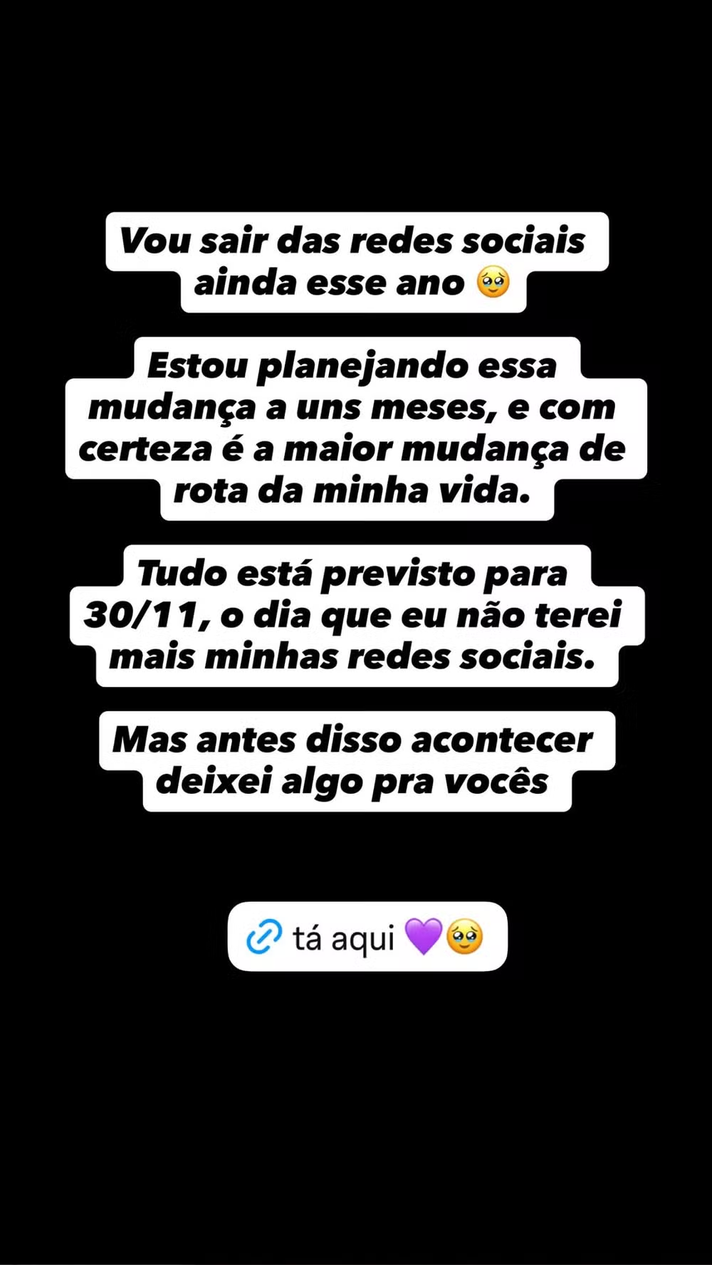 Viih Tube anuncia saída definitiva das redes sociais: “É pra sempre”